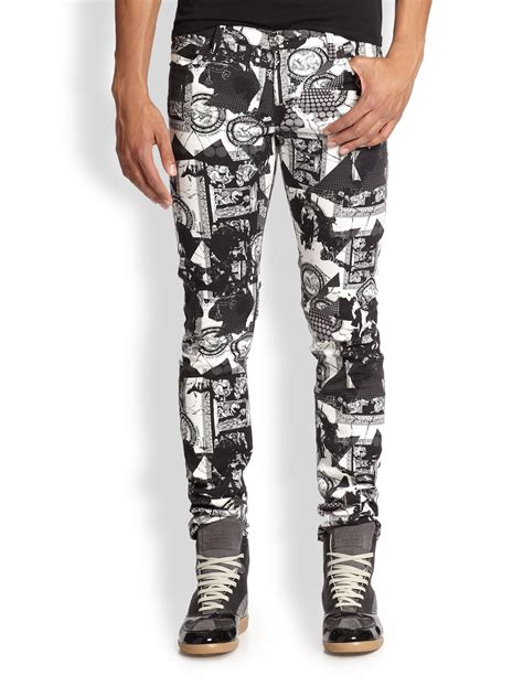 versace printed jeans